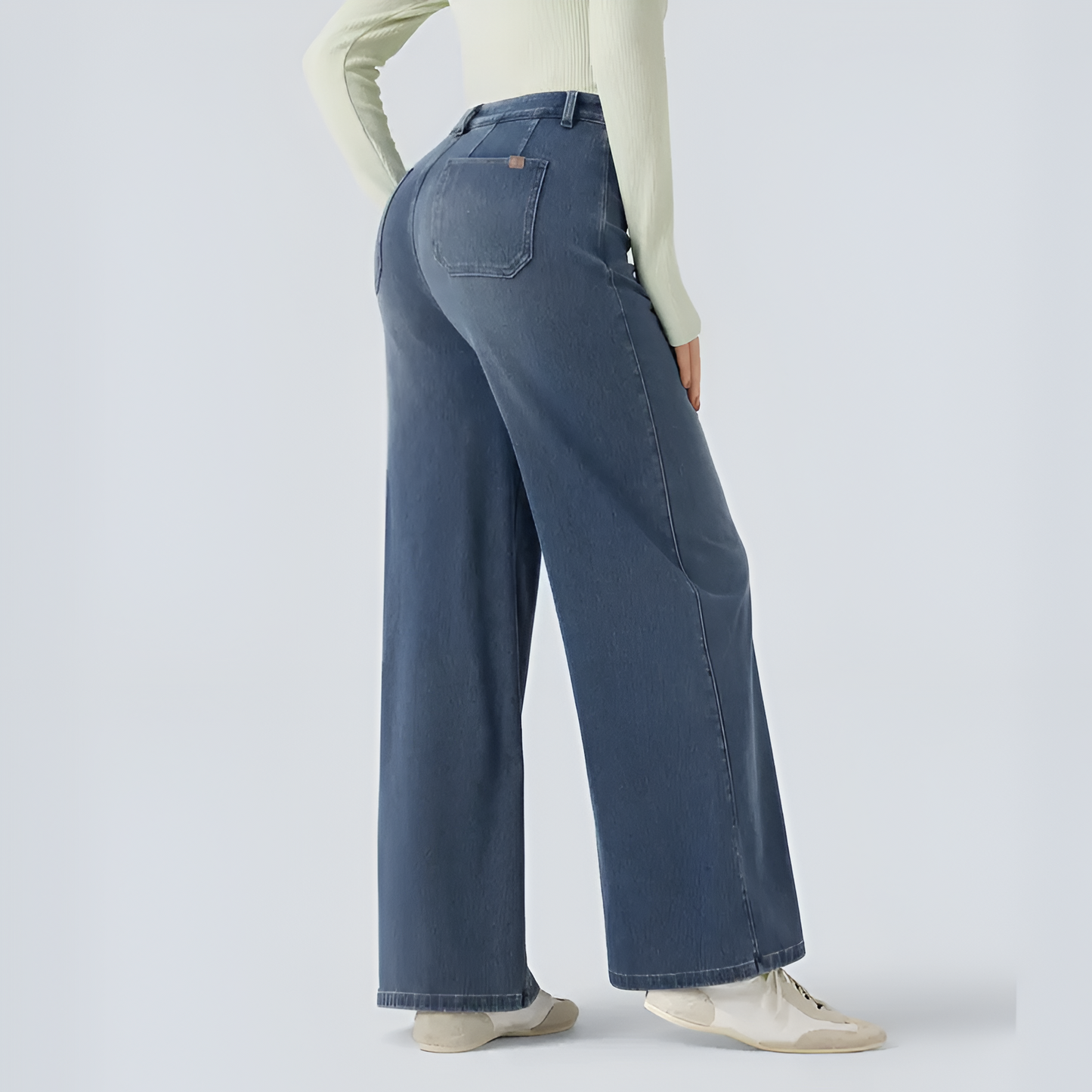 Aliora FlexEase Mid-Rise Wide-Leg Jeans