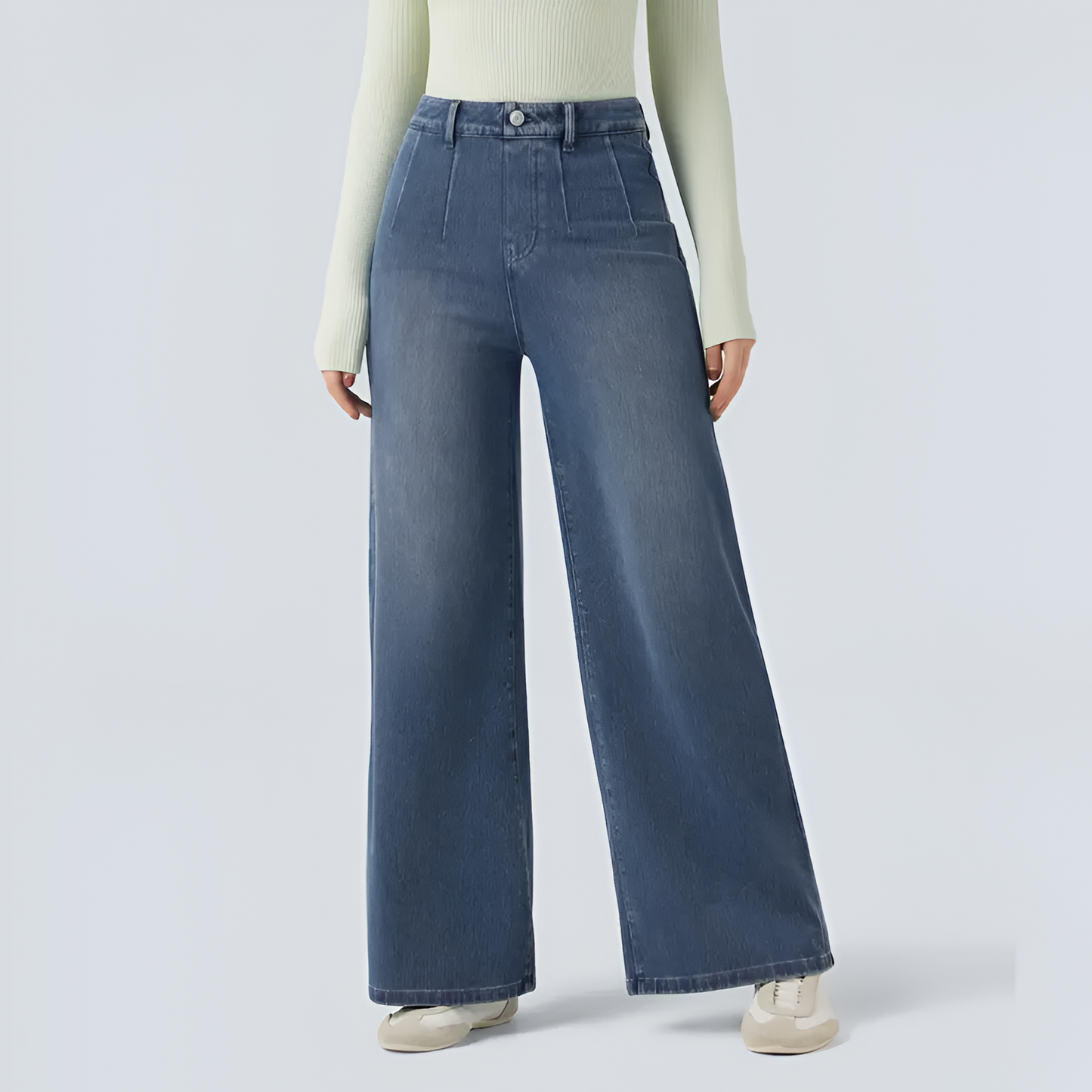Aliora FlexEase Mid-Rise Wide-Leg Jeans
