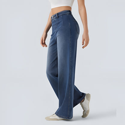 Aliora FlexEase Mid-Rise Wide-Leg Jeans